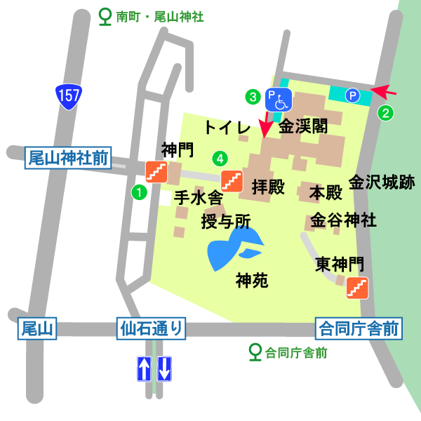 尾山神社境内図