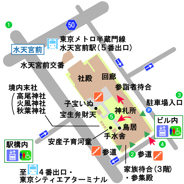 東京水天宮境内図