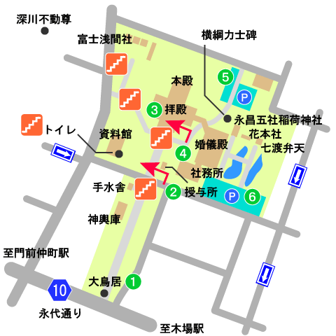 富岡八幡宮（深川八幡）境内図