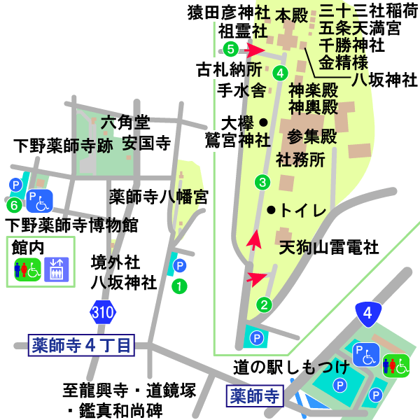 薬師寺八幡宮境内図