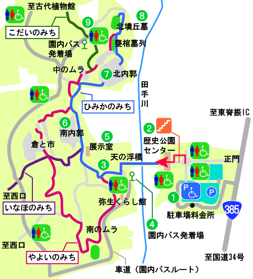 吉野ヶ里歴史公園案内図